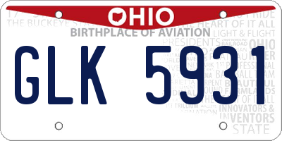 OH license plate GLK5931