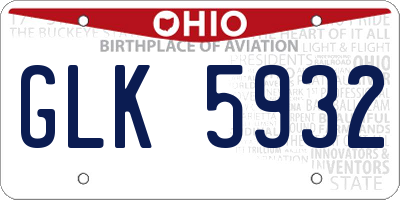 OH license plate GLK5932