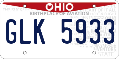 OH license plate GLK5933