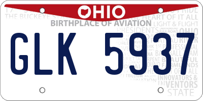 OH license plate GLK5937
