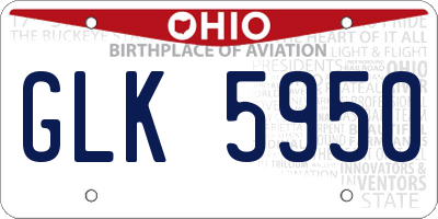 OH license plate GLK5950