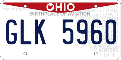 OH license plate GLK5960