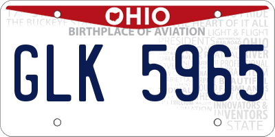 OH license plate GLK5965
