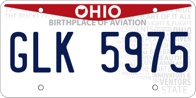 OH license plate GLK5975