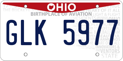 OH license plate GLK5977