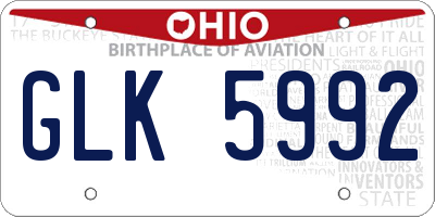 OH license plate GLK5992