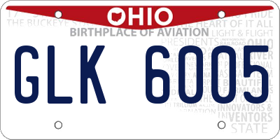 OH license plate GLK6005