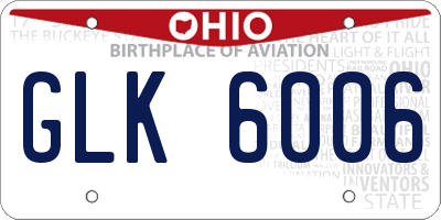 OH license plate GLK6006
