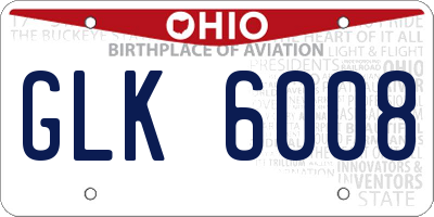 OH license plate GLK6008