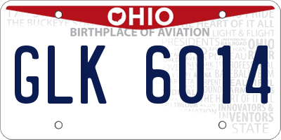 OH license plate GLK6014