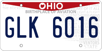 OH license plate GLK6016