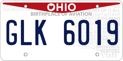 OH license plate GLK6019
