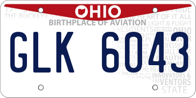 OH license plate GLK6043