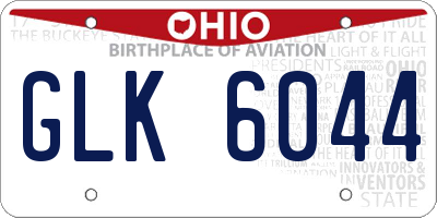 OH license plate GLK6044