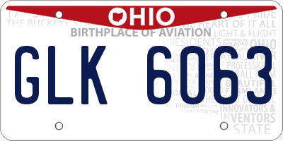 OH license plate GLK6063