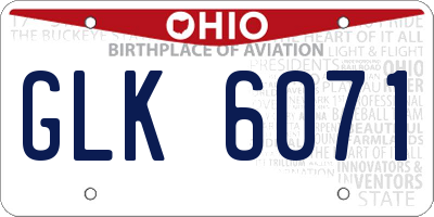 OH license plate GLK6071
