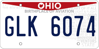OH license plate GLK6074