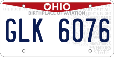 OH license plate GLK6076