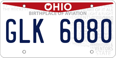 OH license plate GLK6080
