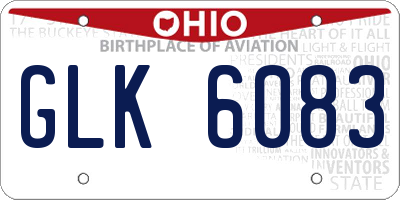 OH license plate GLK6083