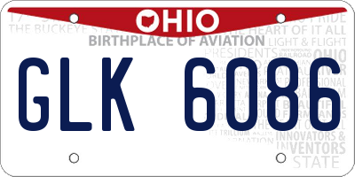 OH license plate GLK6086
