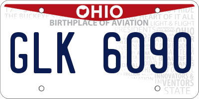 OH license plate GLK6090