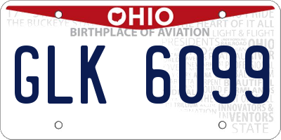 OH license plate GLK6099