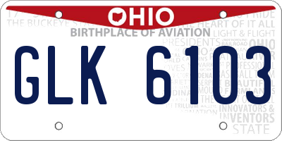 OH license plate GLK6103