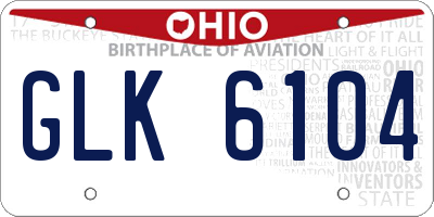 OH license plate GLK6104
