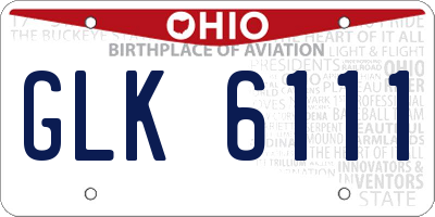 OH license plate GLK6111