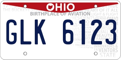OH license plate GLK6123