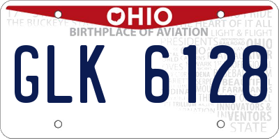 OH license plate GLK6128