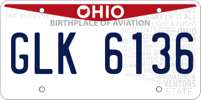 OH license plate GLK6136