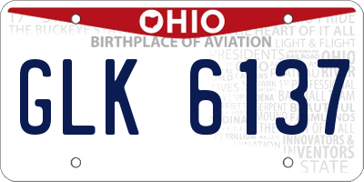 OH license plate GLK6137