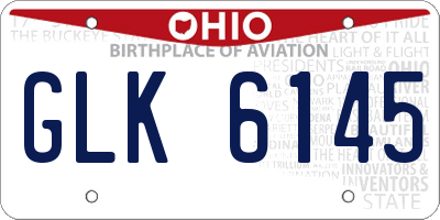 OH license plate GLK6145