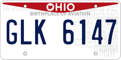 OH license plate GLK6147