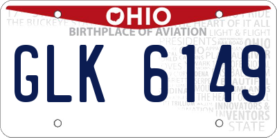 OH license plate GLK6149