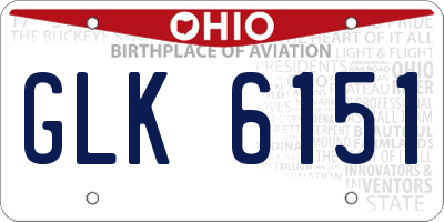 OH license plate GLK6151