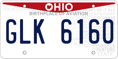 OH license plate GLK6160