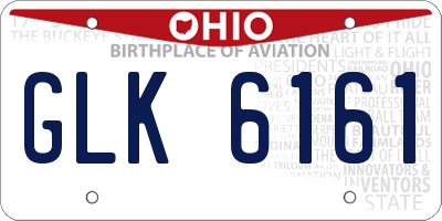 OH license plate GLK6161