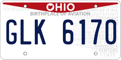 OH license plate GLK6170