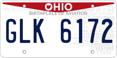 OH license plate GLK6172