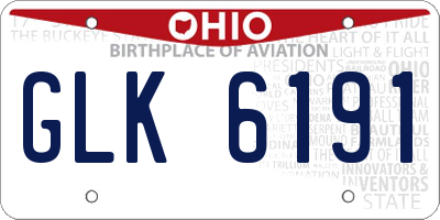 OH license plate GLK6191