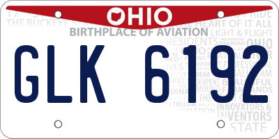OH license plate GLK6192