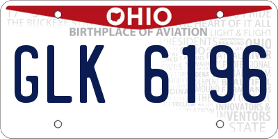 OH license plate GLK6196