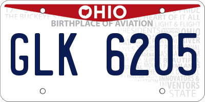 OH license plate GLK6205
