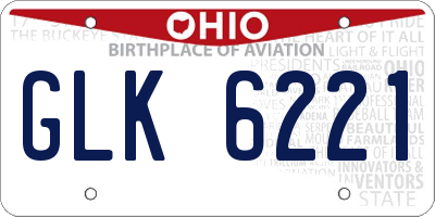 OH license plate GLK6221