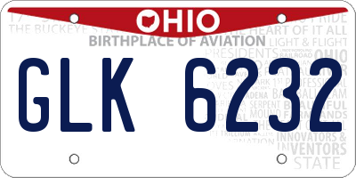 OH license plate GLK6232
