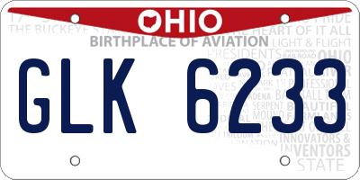OH license plate GLK6233