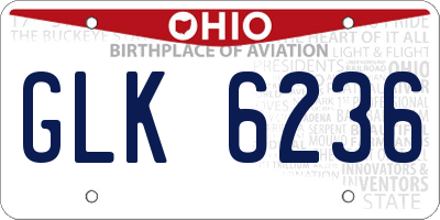 OH license plate GLK6236